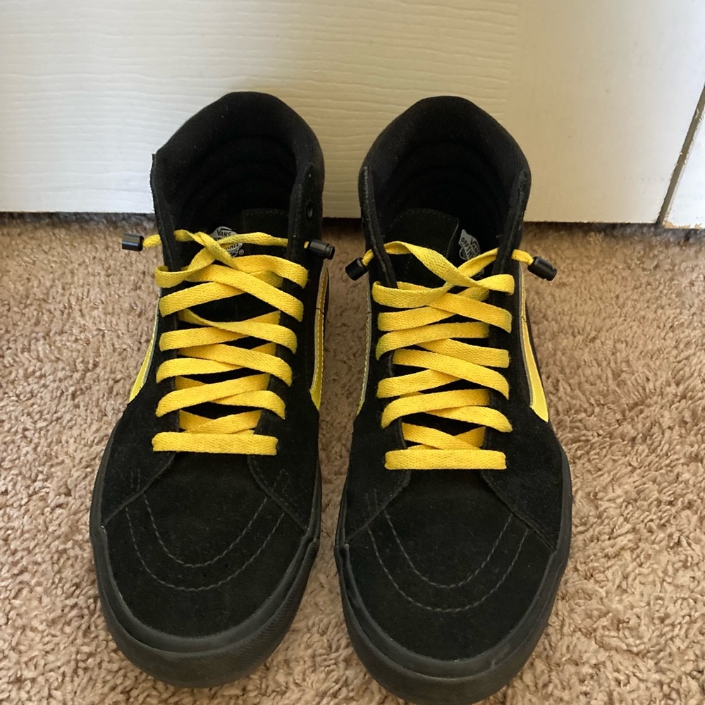 Vans Black and Yellow High-Top Sneakers - Picture 2 of 16